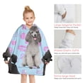 thumbnail image 6 of Poodles Blanket Hoodies for Kids 6-13YR Oversize Wearable Blanket Hoodies for Boys Girls Teens, 6 of 7