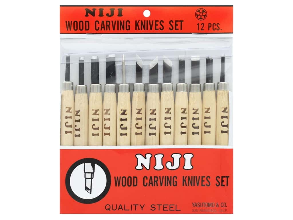 Set of 7 Misc Carving Tools Niji Yasutomo Wood and Linoleum Cutting Set