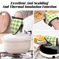 thumbnail image 7 of Rocae White Green Plaid for Mini Oven Mitts Rubber Oven Glove, Kitchen Mittens, Cute Cooking Mitts,5.9"x5.9", 7 of 7