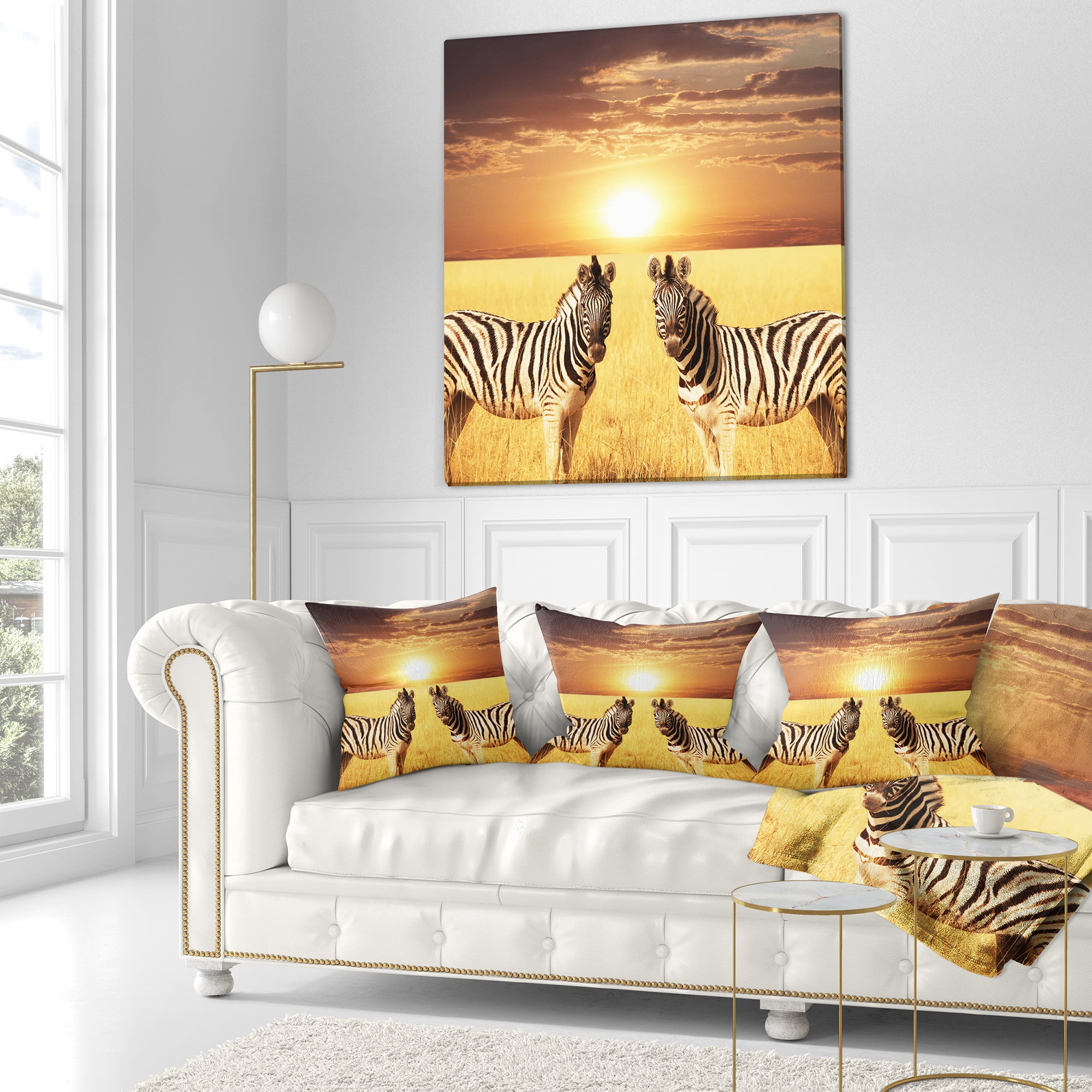 Designart 18" x 18" Brown Polyester Throw Pillow