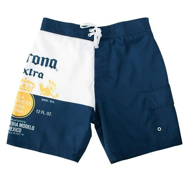 Corona Extra 44918-XXL Corona Extra Blue & White Split Board Shorts - 2XL