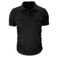 thumbnail image 2 of Men's Polo Shirts with 2 Pockets Short Sleeve Quick Dry Casual Sports Outdoor Golf Shirt for Men Basic T-Shirt Tops, M, 2 of 6