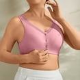 thumbnail image 5 of Gmluru Sports Bras for Women Underpants And Bra Without Underwire Cotton Gather Plussize Summer Thin Bra Front Button Vest Pink Up to 65% Off!, 5 of 9