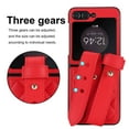 thumbnail image 3 of ELEHOLD Case for Samsung Galaxy Z Flip 5, Luxury Soft PU Leather Rugged Case with Wrist Strap, Ultra Thin Protection Cover for Samsung Galaxy Z Flip 5,Red, 3 of 8