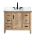 thumbnail image 2 of Javier 42" Bath Vanity in Spruce Antique Brown with White Grain Composite Stone, 2 of 18
