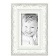 thumbnail image 2 of ArtToFrames 5" x 9" Majestic White Picture Frame, 5x9 inch Silver Wood Poster Frame (WOM-5198), 2 Pack, 2 of 6