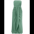 thumbnail image 1 of Vestido de Cintura Alta con Hombros Descubiertos, Verde Frijol, Talla M, 1 of 10