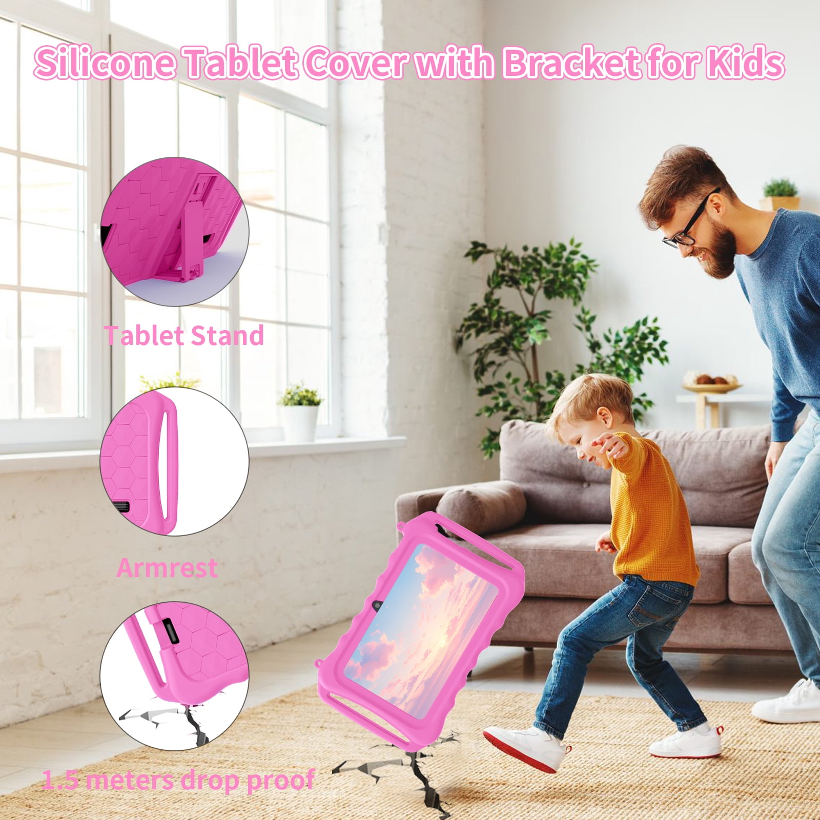 Kids Tablet, 7 inch Android 11 Tablet for Kids, 6(2+4) GB RAM 32GB ROM, Toddler Tablet with Bluetooth, GPS,WiFi,Parental Control, Dual Camera,Shockproof Case,Kids App Pre-Installed