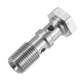 thumbnail image 4 of 2pcs M10x1.0 Thread Turbo Brake Line Banjo Bolt with Copper Washers Double Banjo Bolt 30mm Length, 4 of 6