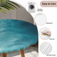 thumbnail image 3 of Blue Teal Ombre Round Tablecloth for 45-54 Inch Tables, Fitted Table Cover with Elastic Edge, Coastal Beach Modern Abstract Art Waterproof Outdoor Table Cloth Protector for Patio Garden Dinner Picnic, 3 of 9