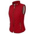 thumbnail image 2 of J. METHOD Women’s Quilted Vest Reversible Lightweight Sleeveless Full Zip Up Faux Fur Lining Gilet Jacket with Pockets NEWV44 Burgundy XL, 2 of 6