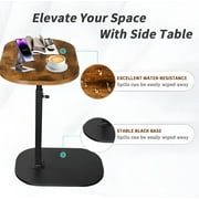 LUOLUO C - Shaped End Table, 360° Rotating Adjustable Height Couch Side Tables for Sofa/Bed/Bathtub (Vintage)