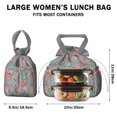 thumbnail image 5 of Pioneer Flower Floral Print Pattern Drawstring Lunch Bag Women - Drawstring Lunch Bag Insulated for Work Office - Stain-Resistant Large Lunchbags for Women with Multi-Pockets, 5 of 6