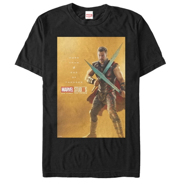 Men's Marvel 10 Years Anniversary Thor  Graphic Tee Black 4X Large