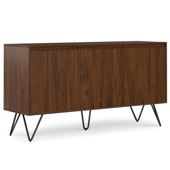 Simpli Home Hunter 60x18" Rectangle Contemporary Sideboard Buffet in Walnut Veneer