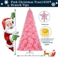 thumbnail image 4 of Árbol de Navidad KTKDE rosa de 7.5 pies con 1450 puntas de rama y LED, 4 of 8