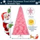 thumbnail image 4 of Árbol de Navidad KTKDE rosa de 7.5 pies con 1450 puntas de rama y LED, 4 of 8