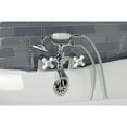 thumbnail image 2 of Kingston Brass KS267PXC Kingston Three-Handle 2-Hole Deck-Mount Clawfoot Tub Faucet with Hand Shower in Polished Chrome, 2 of 7