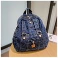 thumbnail image 4 of PRIYAL Denim Backpack for Women Vintage Y2K Grunge Style Lightweight Canvas Rucksack Purse Daypack Aesthetic Cute Travel Jeans Bag, 4 of 8