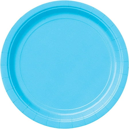 7" Baby Blue Paper Plates, 24 Count