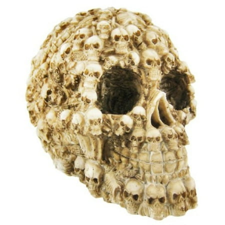ytc summit international human skull decorated with skeletons and skulls halloween figurine