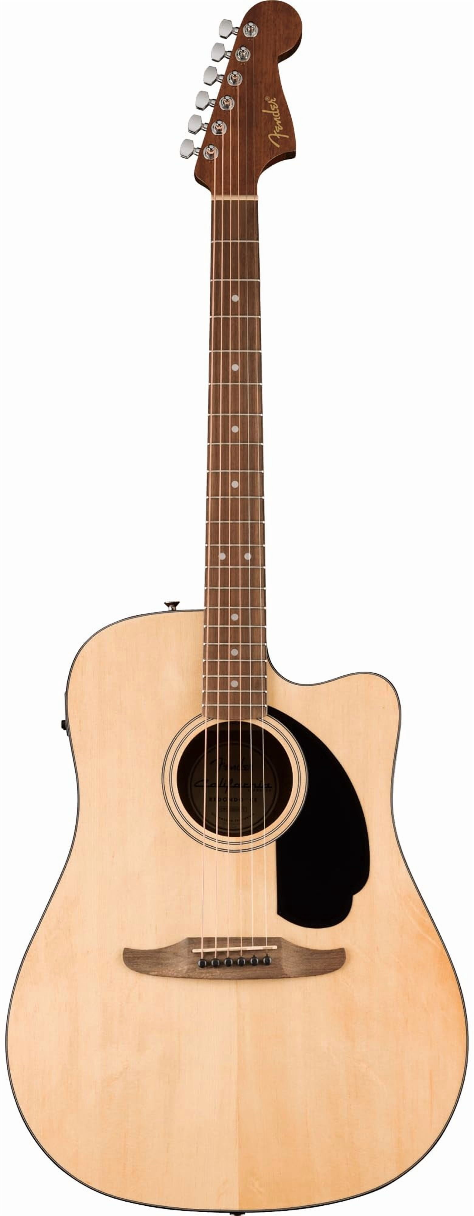 Fender California Standard Redondo CE Acoustic-Electric Guitar - Natural Bundle with Case, Tuner, Strap, Strings, String Winder, Picks, and Austin Bazaar Instructional DVD