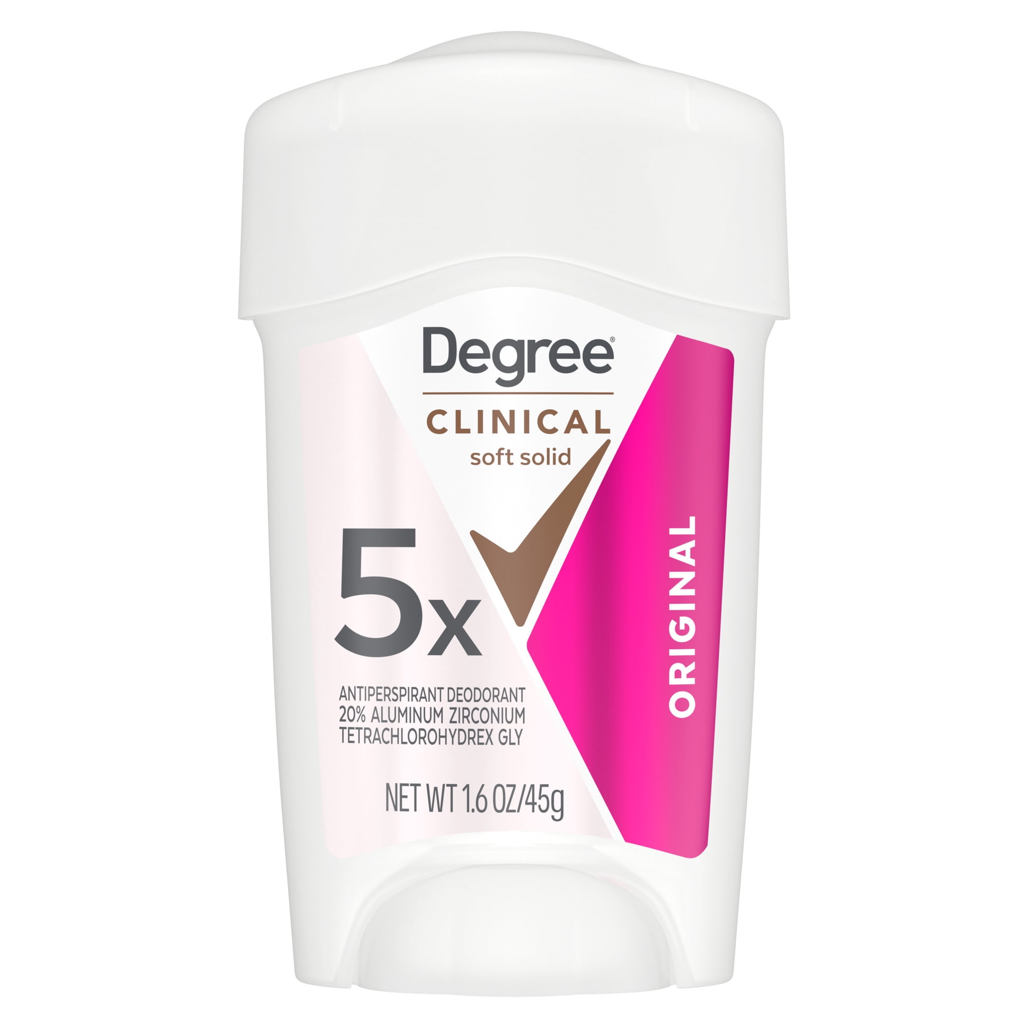 Degree Clinical Strength Antiperspirant Deodorant 96-Hour Sweat and Odor Protection Original Soft Solid 5x Types of Sweat, 1.6 oz
