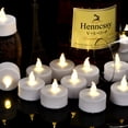 thumbnail image 2 of Luces de té LED con pilas: Paquete de 24 velas votivas sin llama Lámpara Realista y brillante Regalo navideño parpadeante Larga duración 150 horas para celebración de festivales de temporada Blanco cá, 2 of 5