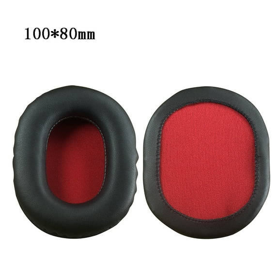 FEAMOS 2PCS Square Oval Headphone Earpads Soft Leather Memory Foam Ear Cushion Cover