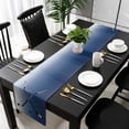 thumbnail image 3 of Navy Blue Ombre Table Runner 48 Inches Long, Black Hockey Sticks Minimalist Style Kitchen Coffee Dining Table Decoration for Home Party Birthday Wedding Home Decor 13x48 Inches, 3 of 8