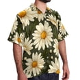 thumbnail image 2 of Daisy Men's Short Sleeve Beach Shirts Poplin Spread Collar Tops Casual Printed Button Down Summer Unisex, 2 of 6