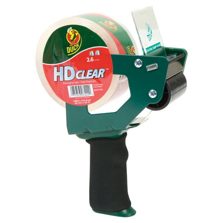 Duck HD Clear Foam Handle Tape Gun with Tape, 1.88 in. x 50 yd.,