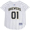 Pets First MLB Milwaukee Brewers Mesh Jersey for Dogs and Cats - Licensed Soft Poly-Cotton Sports Jersey - Extra Large