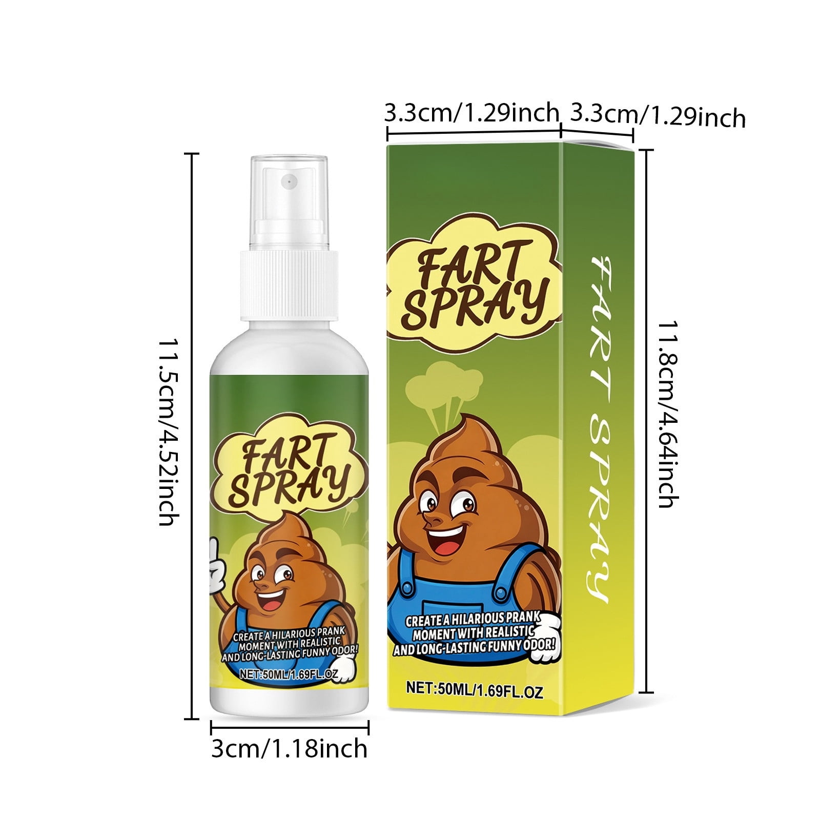 YAMB 50ml Liquid Fart Spray with Realistic Smell, Natural Ingredients Safe Prank Spray for Parties, Non Irritating Formula for Party Interaction, Holiday Trick Games, Friend Gathering Pranks