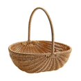 thumbnail image 4 of Cesta de almacenamiento tejida a mano, multifuncional, ligera, para frutas, pan, playa, exterior, interior, organizador portátil, cesta de picnic, 4 of 8