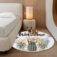 thumbnail image 2 of Tulip Flowers Spring Summer Round Area&nbsp;Rug 3ft Bottle Butterfly Welcome Text Non-Slip&nbsp;Washable Circle Rugs Soft Felt Indoor Floor Mat for Bedroom Kitchen Living Room Bathroom, 2 of 9
