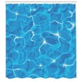 thumbnail image 3 of Ambesonne Aqua Shower Curtain, Vivid Water Surface Waves, 69"Wx75"L, Blue Aqua White, 3 of 3