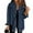 Dark Blue_001, variant on Denim Jacket for Women Oversized Casual Long Sleeves Distressed Jean Jacket Fall Fashion Button Down Frayed Hem Shacket Denim Shirts Blue L