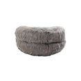 thumbnail image 5 of Faux Fur Bean Bag Chair with Ottoman, Oversized Lazy Sofa Chair, Comfy Upholstered Lounge sofa Chair w/Footrest for Living Room, Bedroom, Office, Gray, 5 of 9