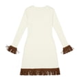 thumbnail image 6 of Ygbgbb Women’s Fashion Fringe Hem Long Sleeve Dresses Cozy Solid Crew Neck Knit Dresses Casual Nightclub Party Mini Dress White XXL, 6 of 6