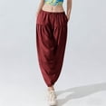 thumbnail image 4 of CHUMUD Womens Harem Pants Wide Leg Barrel Casual Loose Joggers Drawstring Elastic Waist Pants with Pockets Summer Fits, 4 of 7
