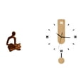thumbnail image 1 of Figura abstracta de un pensador, escultura decorativa con números , reloj de pared silencioso para oficina, hogar, bar, boda o sala de estar., 1 of 8