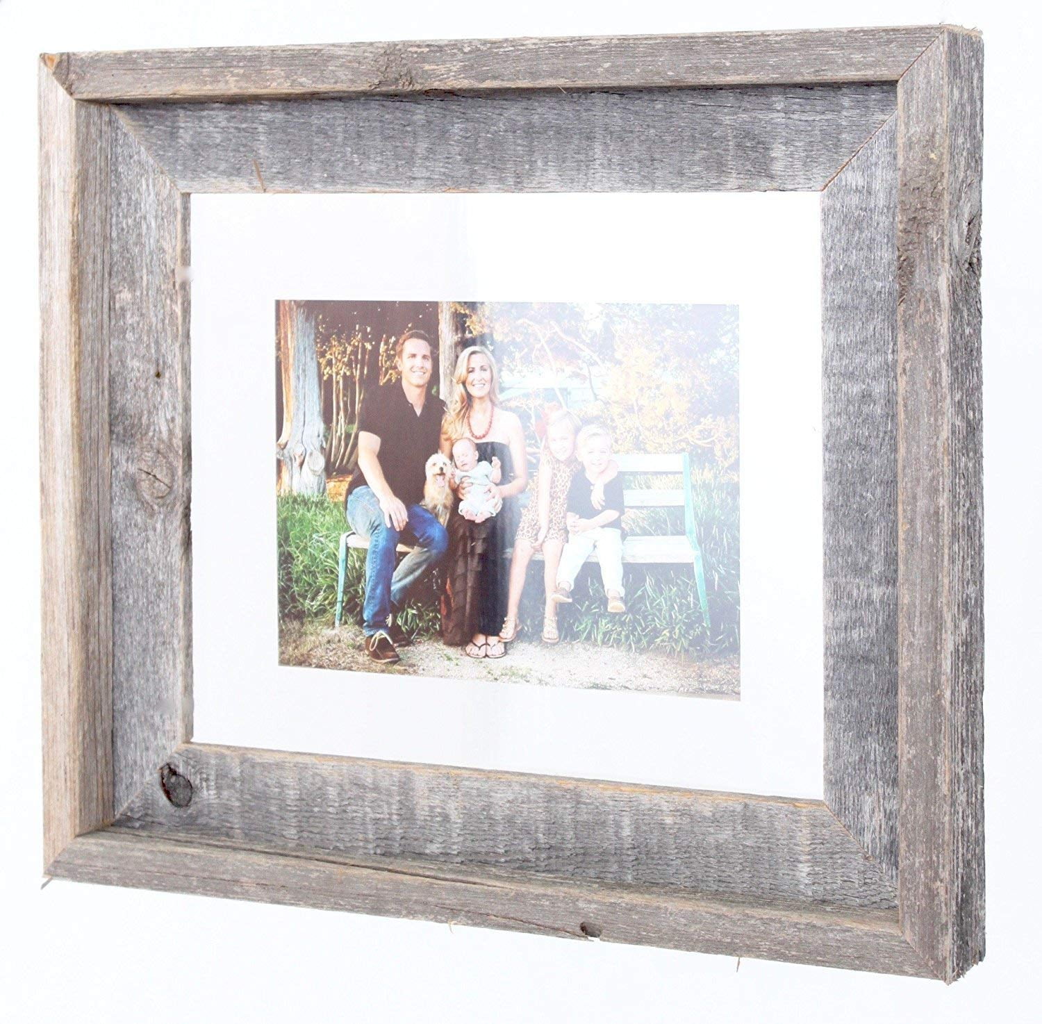 BarnwoodUSA 11x14 Signature Reclaimed Wood Float Frame Designed for 8.5x11 or 8x10 Document