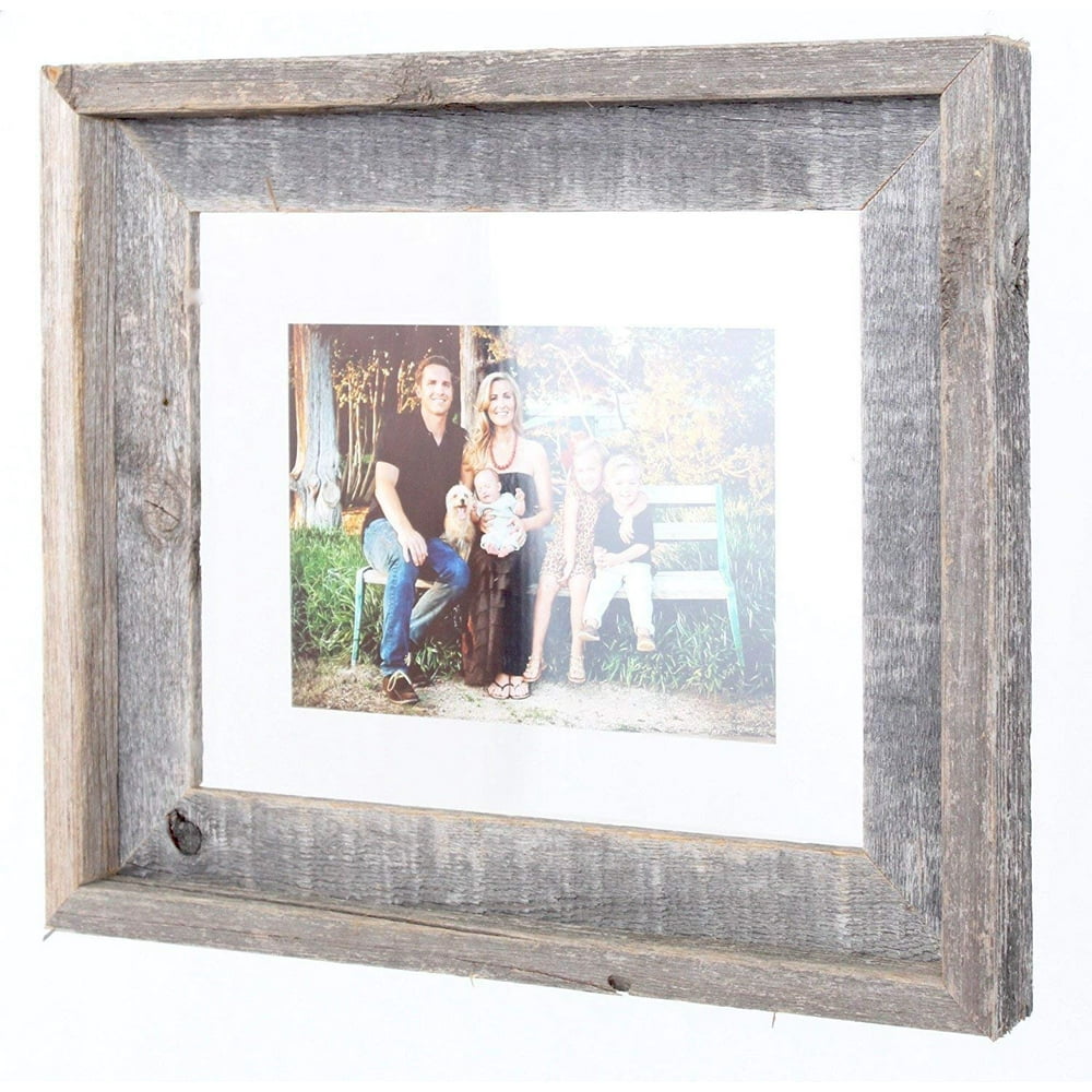 BarnwoodUSA 11x14 Signature Reclaimed Wood Float Frame Designed for 8