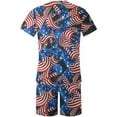 thumbnail image 4 of IROINNID Men's Short Sleeve July 4th Walkshorts Unlimited Day Printing T-shirt Elastic Waist Shorts Casual Sports Holiday Top Shorts Two Piece Set, 4 of 5