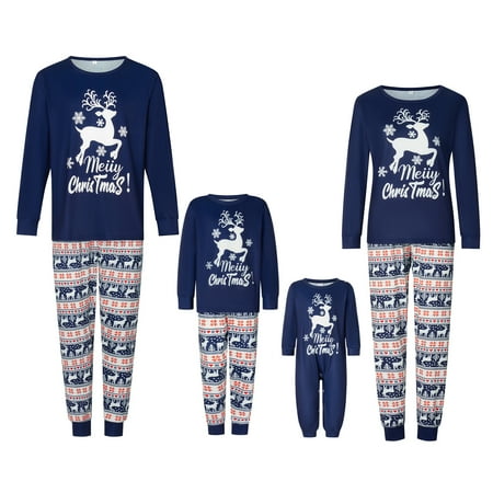 

Dewadbow Christmas Family Matching Pajamas Christmas Pjs Holiday Nightwear Sleepwear Sets Long Sleeve Pjs