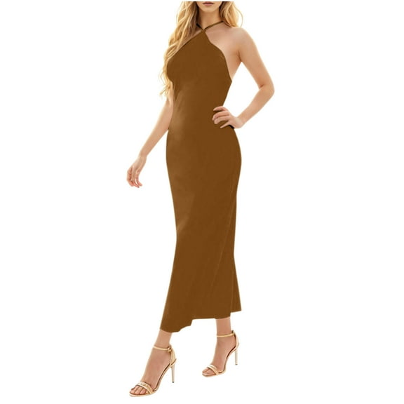 Cavosen Formal Dresses for Women Spaghetti Bodycon Sleeveless Stretchy Maxi Evening Gowns Party Cocktail Elegant Dress