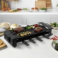 thumbnail image 4 of CUSIMAX Raclette Grill Raclette Table Grill Rotatable Korean BBQ Grill, 1400W Indoor Grill with 2 Non-stick Grill Plates, 8 Cheese Trays and Wooden S, 4 of 8