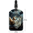 thumbnail image 6 of Square 2Pack PU Leather Abstract Rhinoceros Cruise Luggage Tag with Privacy Cover and Name ID Tag for Travel Handbags Backpacks Luggage Tags, 6 of 6