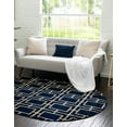 thumbnail image 3 of Rugs.com Marilyn Monroe™ Glam Trellis Collection Rug – 4' x 6' Oval Navy Blue Gold Medium Rug Perfect For Living Rooms, Large Dining Rooms, Open Floorplans, 3 of 8